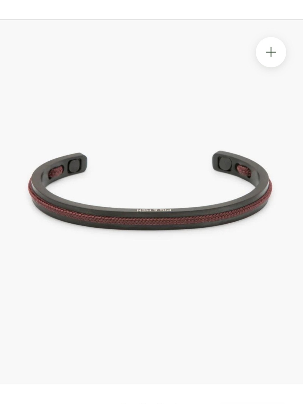 New Men's Black Bracelet with Mahogany Inlay by PIG & HEN